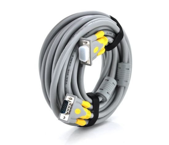  Зображення Кабель Merlion VGA - VGA, (M/M), 30 м, Gray-Yellow (YT-VGA(M)/(M)3+6GR-30m/16192) 