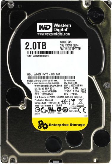  Зображення Жорсткий диск для сервера 3.5" 2TB WD (WD2001FYYG) 