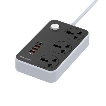  Зображення Фильтр СolorWay 3 розетки/4USB (Type-C PD20W + 3USB QC3.0) Black 2M 