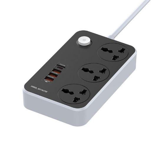  Зображення Фильтр СolorWay 3 розетки/4USB (Type-C PD20W + 3USB QC3.0) Black 2M 