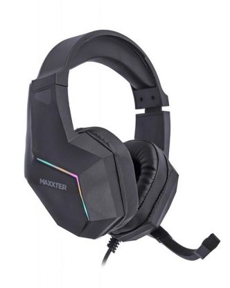  Зображення HeadPhone Maxxter Ghost Urban, USB 7.1, RGB підсвічування, чорний колір) 