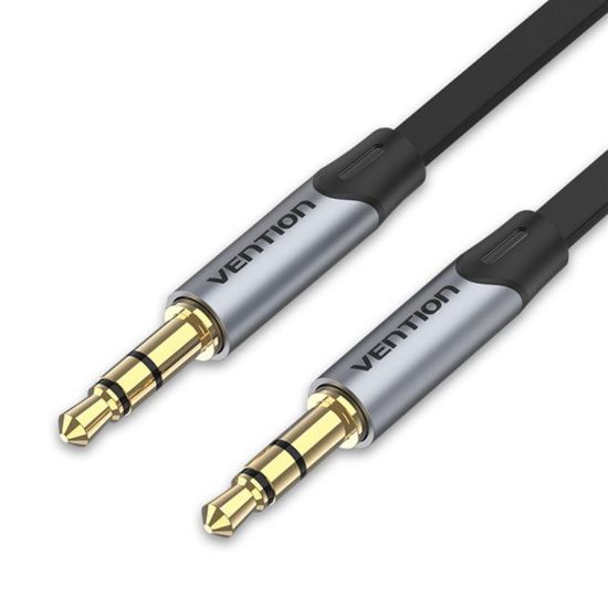  Зображення Кабель Vention Audio 3.5 mm - 3.5 mm, 1 m, Metal Type, Silver/Black(BAPHF) 