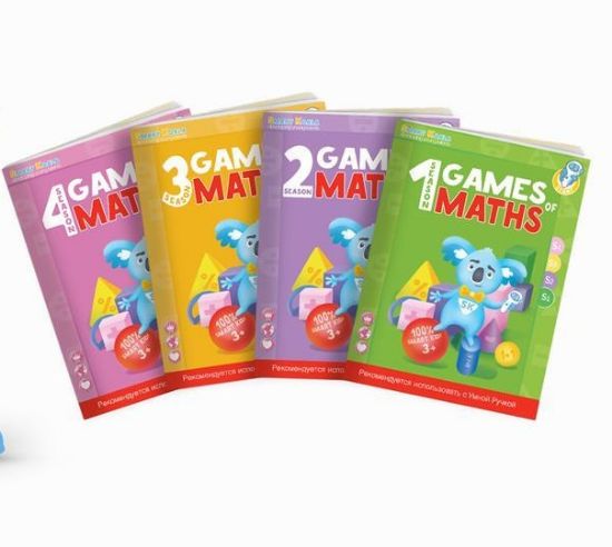  Зображення Книга Ігри математики сезон 1-4 з інтерактивною здатністю Smart Koala, 4шт 