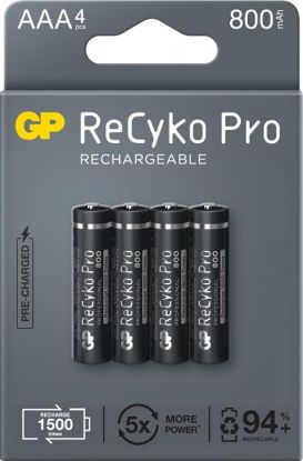  Зображення Акумулятори GP Recyko Pro 800 AAA/HR03 NI-MH 800mAh BL 4 шт 