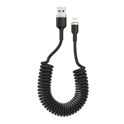  Зображення Кабель 35-150см USB 2.0 / Lightning Colorway (CW-CBUL051-BK) (spiral) 2.4А Black 