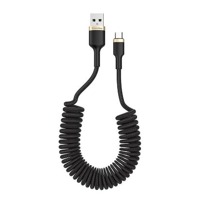  Зображення Кабель 35-150см USB 2.0 (AM/Micro USB) ColorWay (CW-CBUM051-BK) (spiral) 2.4А Black 