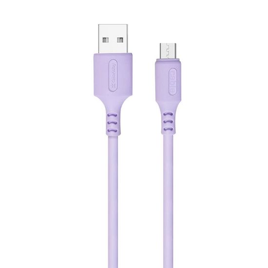  Зображення Кабель 1m USB 2.0 (AM/Micro USB (5 pin) Colorway (CW-CBUM044-PU) 2,4А soft silicone фіолетовий 