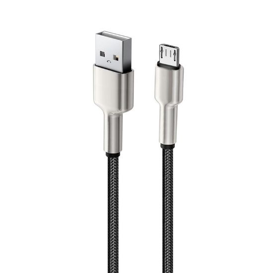  Зображення Кабель 1m USB 2.0 (AM/Micro USB) ColorWay (head metal) (CW-CBUM046-BK) 2.4А Black 