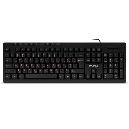  Зображення Клавіатура Sven KB-C3010 Ukr Black USB 