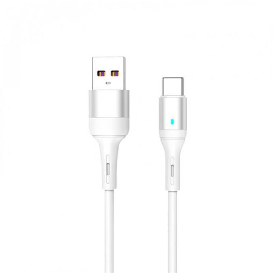  Зображення Кабель SkyDolphin S06T LED Smart Power USB - Type-C 1м, White (USB-000556) 