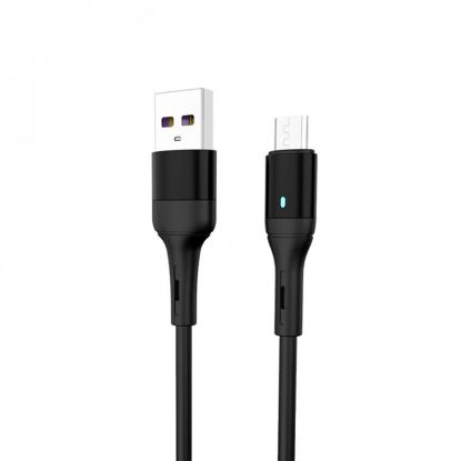  Зображення Кабель SkyDolphin S06V LED Smart Power USB - microUSB 1м, Black (USB-000559) 