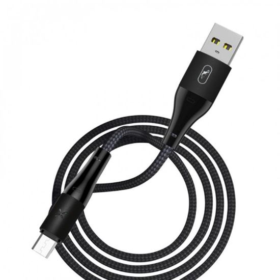  Зображення Кабель SkyDolphin S49V LED Aluminium Alloy USB - microUSB 1м, Black (USB-000571) 