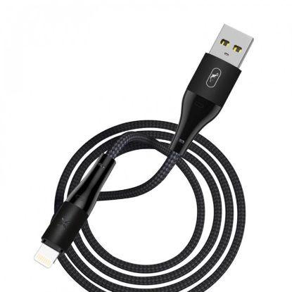  Зображення Кабель SkyDolphin S49L LED Aluminium Alloy USB - Lightning 1м, Black (USB-000567) 