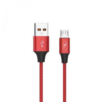  Зображення Кабель SkyDolphin S55V Neylon USB - microUSB 1м, Red (USB-000439) 