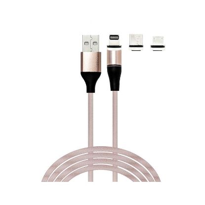  Зображення Кабель XoKo SC-400 Magneto USB-Lightning/microUSB/USB Type-C, 1м Rose Gold (SC-400MGNT-RS) 