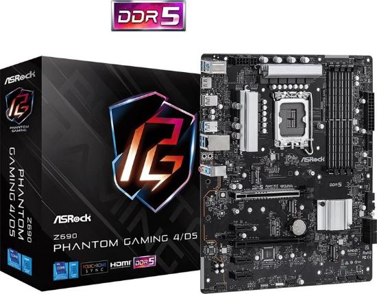  Зображення AsRock Z690 PHANTOM GAMING 4 (1700/Z690, 4*DDR4, 2*PCIex16, HDMI, 4xSATA, 3xM.2, Glan, 7.1ch, ATX) 