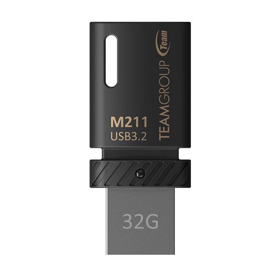  Зображення Флеш-накопичувач USB3.2 32GB OTG Type-C Team M211 Black (TM211332GB01) 
