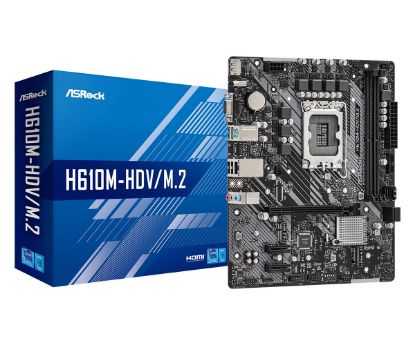  Зображення Материнська плата ASRock H610M-HDV/M.2 s1700 H610 2xDDR4 HDMI D-Sub mATX 