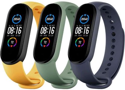  Зображення Ремешок Xiaomi для браслета Xiaomi Mi Smart Band 5 Blue/Yellow/Mint 3шт (BHR4640GL) 