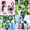  Зображення Набір блогера Puluz 4in1 (ring light, mount, phone holder, microphone) (PKT3025L) 