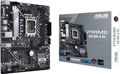  Зображення MB Socket_1700 ASUS PRIME H610M-A D4 (H610, DDR4, 64Gb, 3200MHz, LAN-1Gbt/s, D-Sub (VGA), DisplayPort, HDMI, 2xM.2 2280, 4xSata6.0Gb/s, Micro-ATX)) 