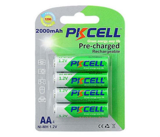  Зображення Акумулятор PKCELL Ni-MH AA/HR06 2000 mAh BL 4шт (PC/AA2000-4B/09326) 