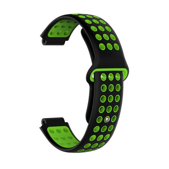  Зображення Ремінець для Garmin Universal 16 Nike-style Silicone Band Black/Green (U16-NSSB-BKGN) 