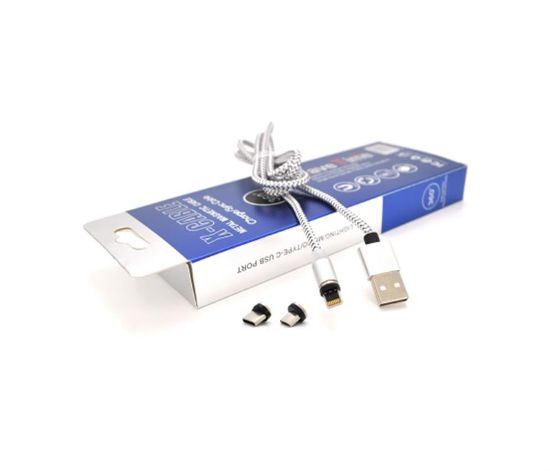  Зображення Магнітний кабель PiPo USB 2.0/Micro/Lighting/Type-C 1.0м Silver (18178) 