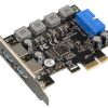  Зображення Плата розширення Frime (ECF-PCIEtoUSB006.LP) PCI-E to USB3.0 (2 порти) 3A/порт+19pin NEC720201 