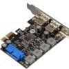  Зображення Плата розширення Frime (ECF-PCIEtoUSB006.LP) PCI-E to USB3.0 (2 порти) 3A/порт+19pin NEC720201 