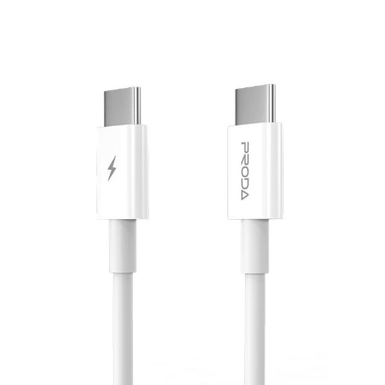  Зображення Кабель Proda PD-B26a USB-C - USB-C, 1м, White 