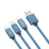  Зображення Кабель Proda PD-B65th USB-Lightning + microUSB + USB-C, 1.2м, Blue 