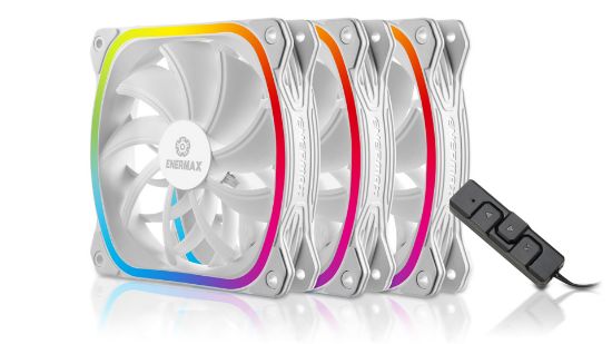  Зображення Вентилятор Enermax SquA RGB White (3pcs Pack) (UCSQARGB12P-W-BP3); 120х120х26мм, 3-pin, 4-pin 