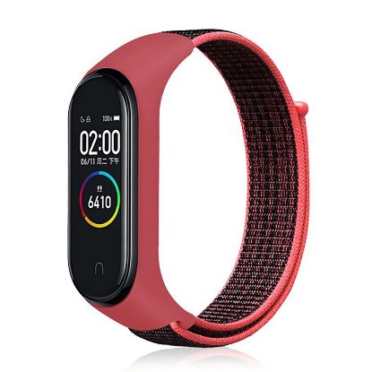  Зображення Ремінець до фітнес браслета BeCover Nylon Style для Xiaomi Mi Smart Band 7 Black-Red (707656) 