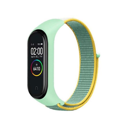  Зображення Ремінець до фітнес браслета BeCover Nylon Style для Xiaomi Mi Smart Band 7 Green-Yellow (707660) 