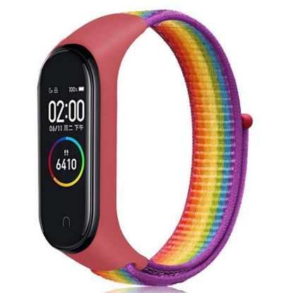  Зображення Ремінець до фітнес браслета BeCover Nylon Style для Xiaomi Mi Smart Band 7 Red-Rainbow (707669) 