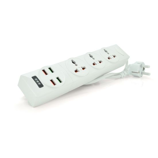  Зображення Мережевий фільтр Voltronic (BKL-01/18763) 3 розетки, 4 USB, 2 м, White 