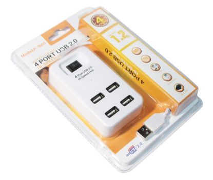  Зображення Концентратор USB 2.0 Voltronic YT-HWS4-W/08646, 4хUSB2.0, White 