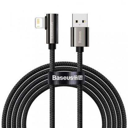  Зображення Кабель USB AM-Lightning M, 1 м, 2.4A, 90° Чорний, Legend Series Elbow CALCS Baseus 