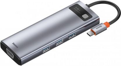  Зображення Док-станція USB3.1 Type-C-->USB C(PD)100W/HDMI 4K 30Hz/VGA/USB3.2/RJ45/SD+TF,9in1 Grey Baseus 