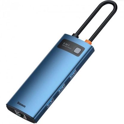  Зображення Концентратор USB-C Baseus Metal Gleam Series 6in1 Blue (WKWG000003) 