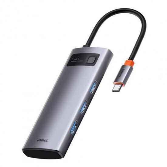  Зображення Док-станція USB3.1 Type-C --> USB Type C PD 100W/HDMI 4K 60 Hz/3*USB 3.2 Gen1/ 5in1 Baseus 