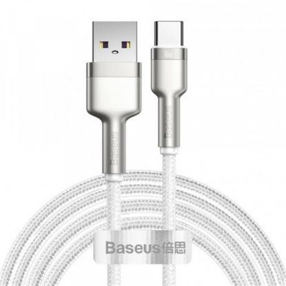  Зображення Кабель Baseus Cafule Metal 66W USB-USB-C, 2м, White (CAKF000202) 