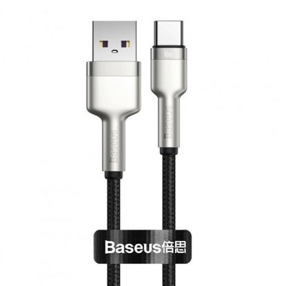  Зображення Кабель Baseus Cafule Metal 66W USB-USB-C, 0.25м, Black (CAKF000001) 