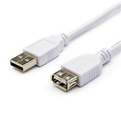  Зображення Кабель USB (AM/AF) 0.8m Atcom (3788), White 