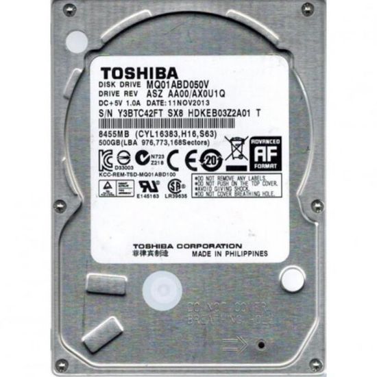  Зображення Накопичувач HDD 2.5" SATA  500GB Toshiba 5400rpm 8MB (MQ1ABD050V) Ref 