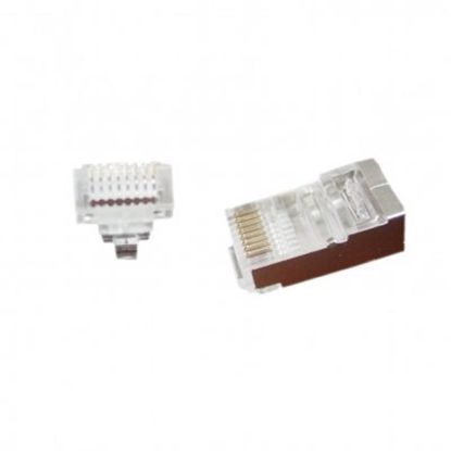  Зображення Конектор Cablexpert RJ45 (8P8C) Cat.5, 50U 50 шт з наскрізними отворами, позолочені контакти 