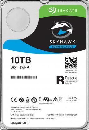  Зображення Накопичувач HDD SATA 10.0TB Seagate SkyHawk Al Surveillance 256MB (ST10000VE0008) 