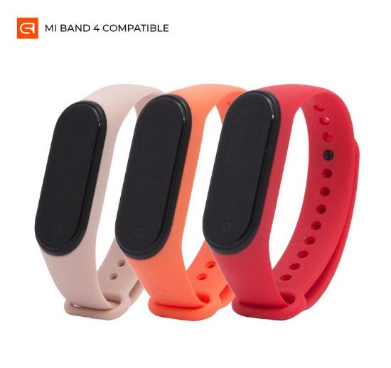  Зображення Ремінець Armorstandart для Xiaomi Mi Band 4/3 Orange/Pink Sand/Red 3шт (ARM56670) 