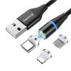  Зображення Кабель-магнит 1m USB 2.0 3в1 (Lightning+MicroUSB+Type-C) Colorway Data/Quick Charge 2.4А черный 